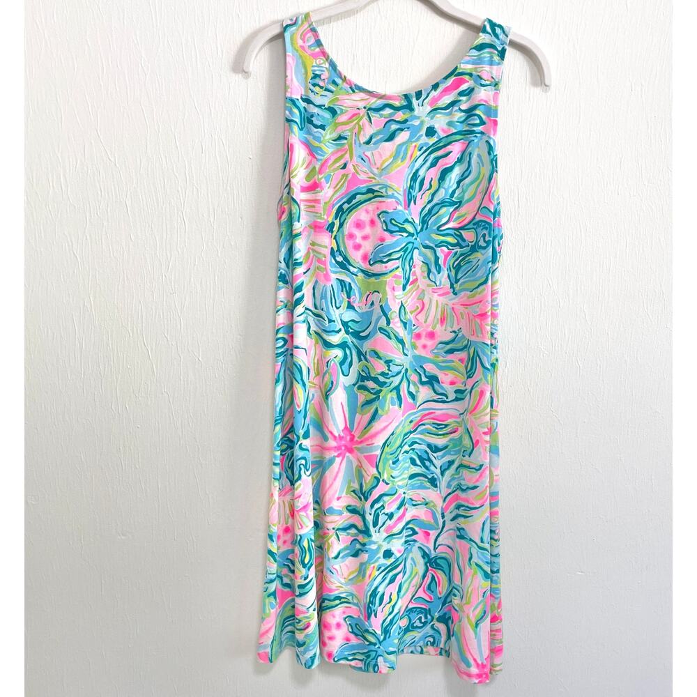 Lilly Pulitzer Kristen Swing Dress M Pima Cotton Colorful Beach Resort Tropical